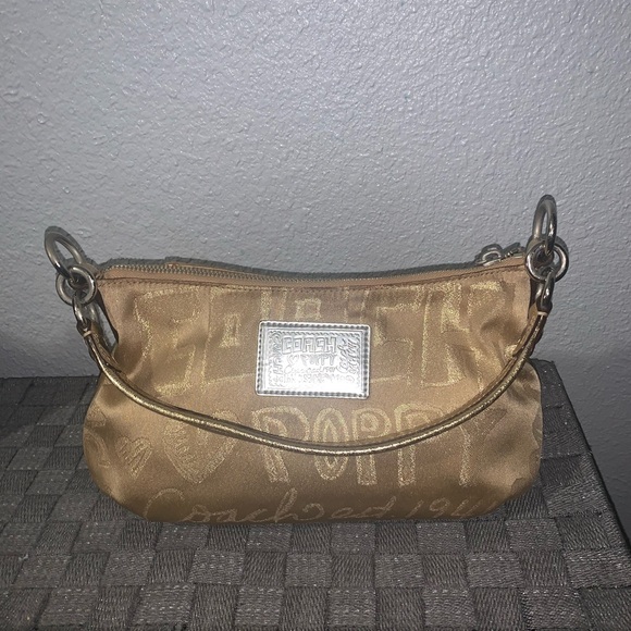 Vintage Gold Coach Poppy Shoulder Bag - Picture 7 of 13